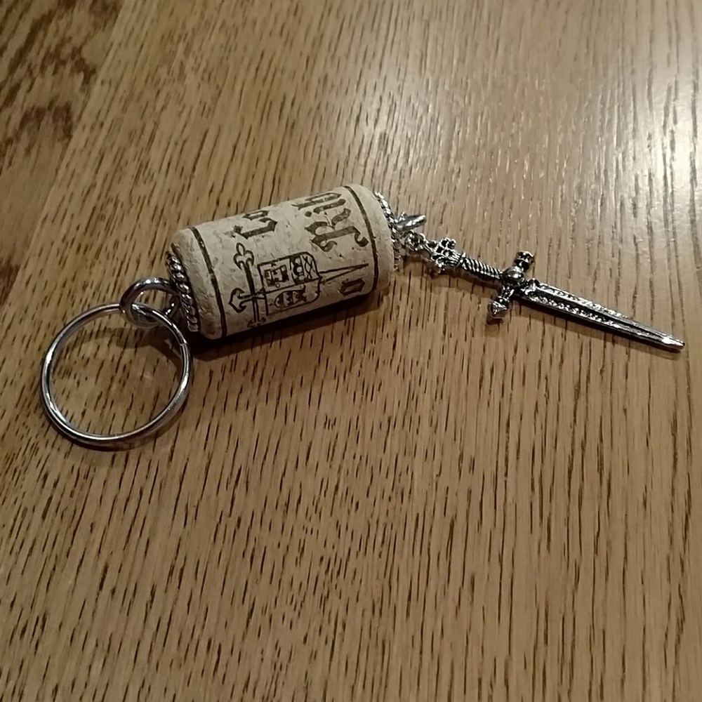 3/$12 Wine Cork Keyring